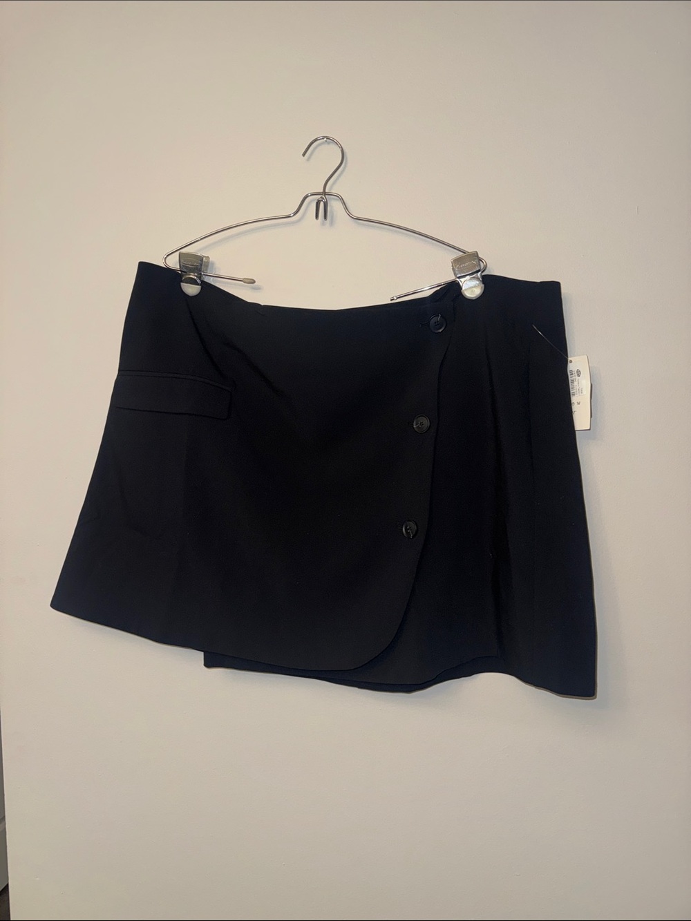 a new day Black Asymmetric Button Mini Skirt